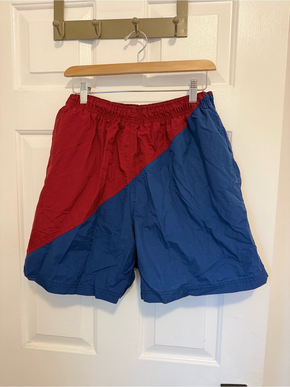 Colorblock Red and Blue Athletic Shorts